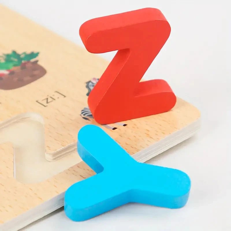 Puzzle éducatif en bois Alphabet et Chiffres – Apprentissage ludique et coloré pour enfants - Nid’Éveil