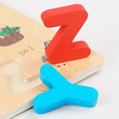 Puzzle éducatif en bois Alphabet et Chiffres – Apprentissage ludique et coloré pour enfants - Nid’Éveil