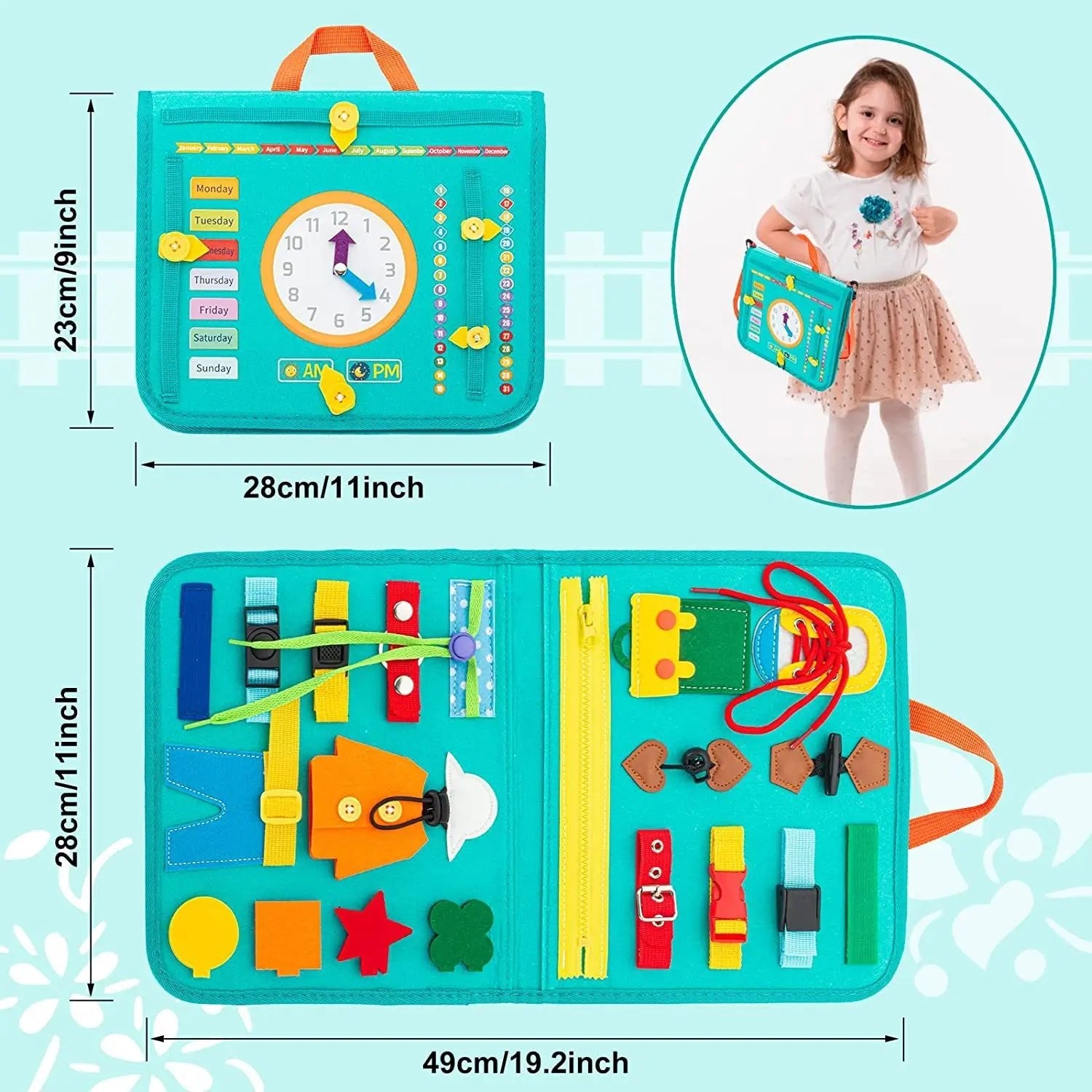 Tableau Montessori Éducatif – Livre d’Éveil Sensoriel et Jouet d’Apprentissage pour Enfants - Nid’Éveil