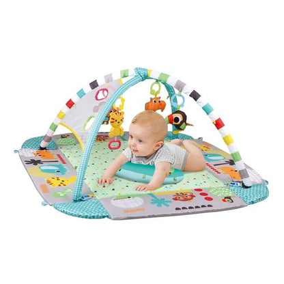 Tapis d’éveil bébé avec arche et jouets suspendus – Aire de jeu sensorielle colorée - Nid’Éveil