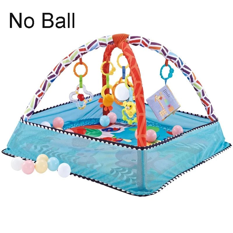 Tapis d’éveil évolutif avec arches et jouets suspendus – Aire de jeu bébé sans balles - Nid’Éveil