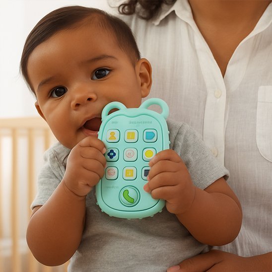 Téléphone éducatif en silicone pour bébé – Jouet d’éveil musical et sensoriel - Nid’Éveil