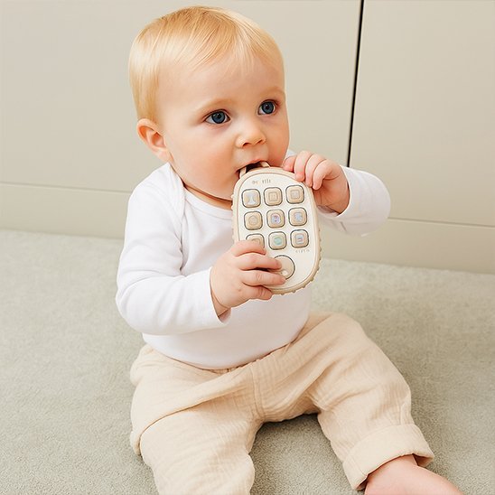 Téléphone éducatif en silicone pour bébé – Jouet d’éveil musical et sensoriel - Nid’Éveil