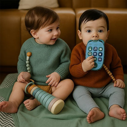 Téléphone éducatif en silicone pour bébé – Jouet d’éveil musical et sensoriel - Nid’Éveil