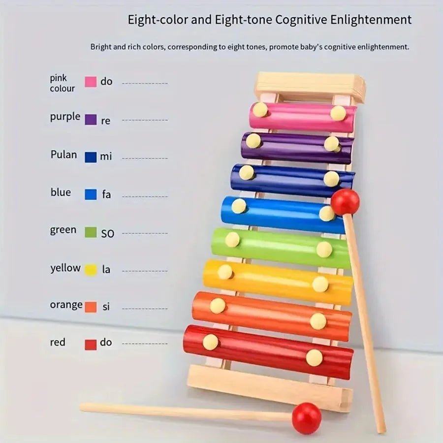 Xylophone Éveil Bébé en Bois Arc - en - Ciel – Jouet Musical Éducatif et Sensoriel - Nid’Éveil